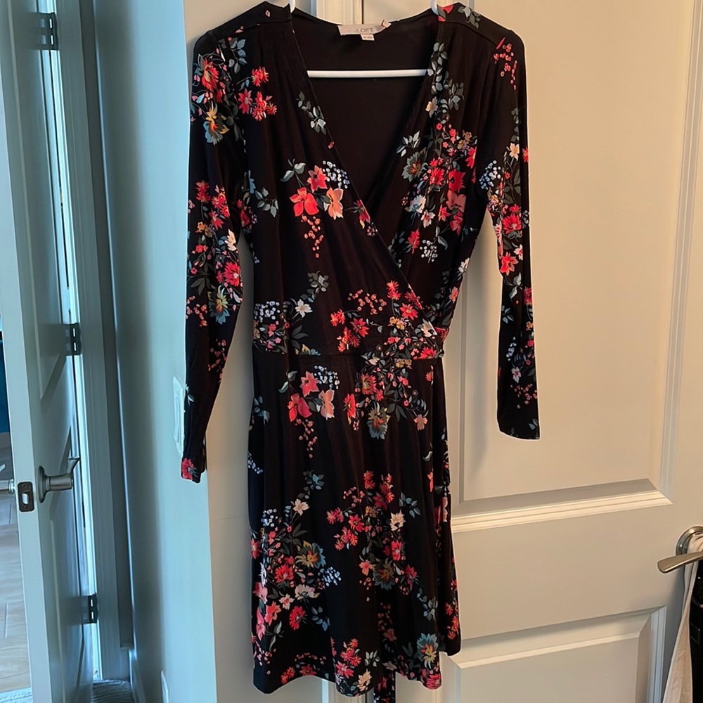 Long sleeve wrap dress
